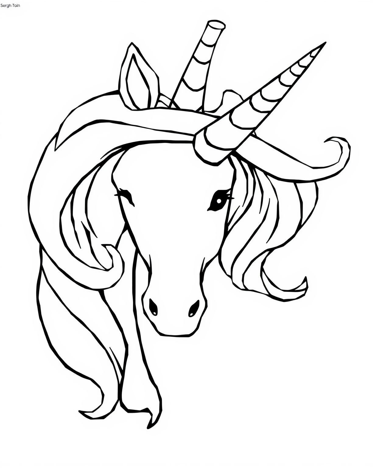 Unicorn Head Coloring Page Free Printable